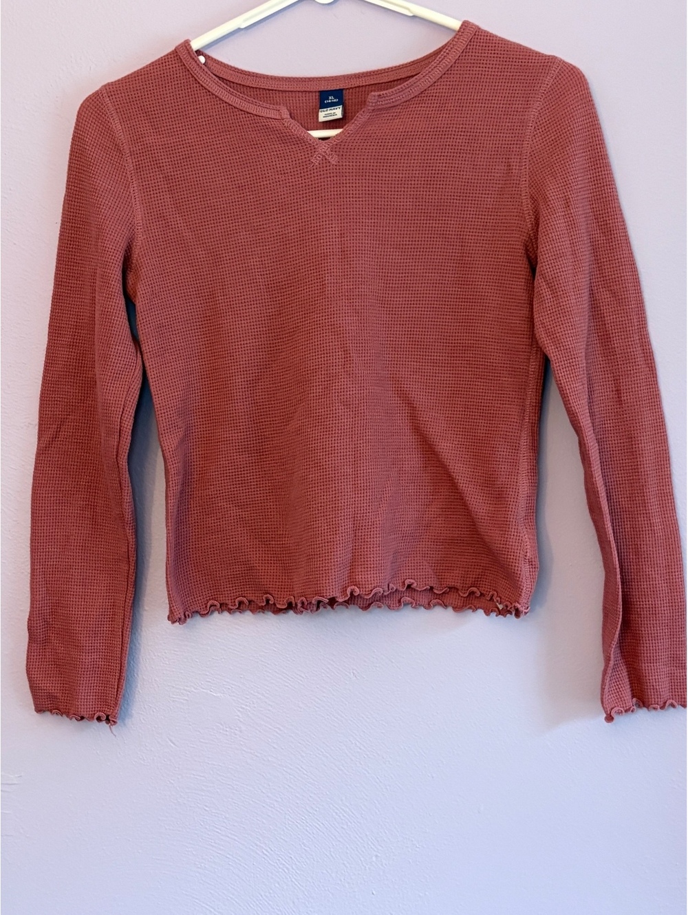 Old Navy girls Long Sleeve Waffle Knit Top XL (14-16)